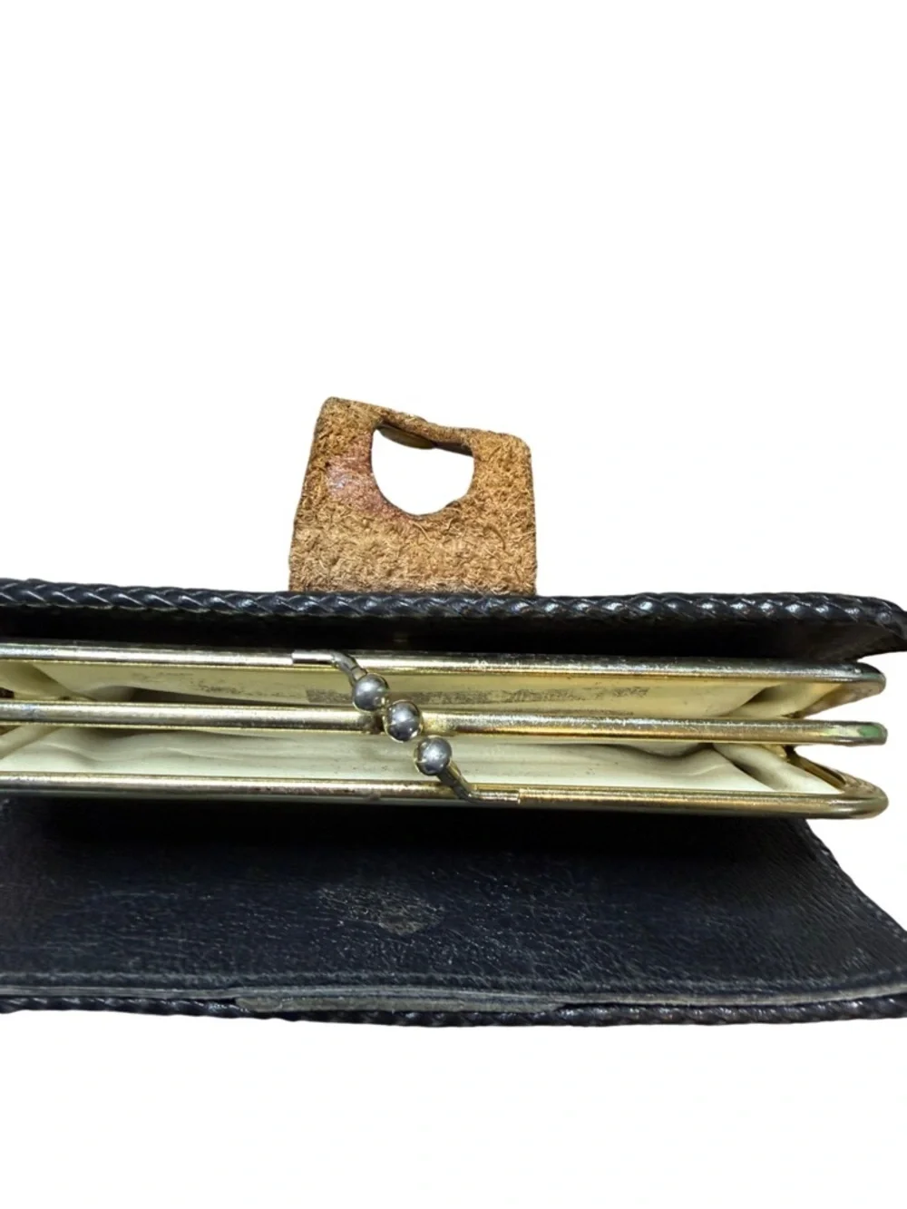 Vintage Hand Tooled Leather Wallet Western Deer Scene Snap Closure Brown